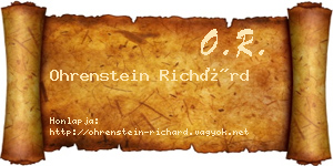 Ohrenstein Richárd névjegykártya